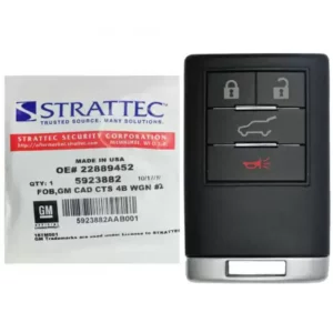 Cadillac Keyless Entry Remote Strattec 5923882 Driver 2 4 Button